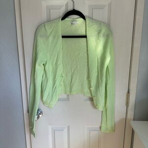 American Eagle Outfitters Light Lime Green Open Cardigan